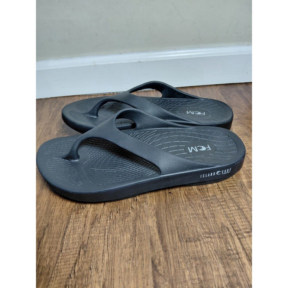 FCM Island Surf  Black Cushioned FLIP/FLOP  mens 10 EU 43 Comfort Rebound Foam